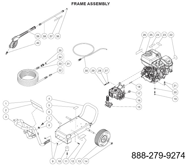 MI-T-M Cold water electric power washer model CM-3600 replacement parts and manual